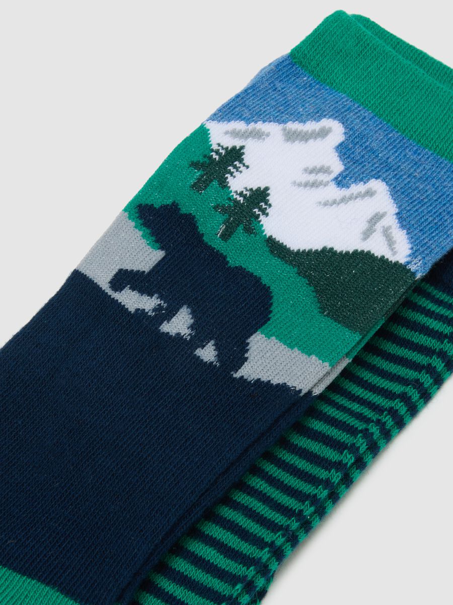 Child's Long Cotton Blend Socks Tripack Multicolor_1