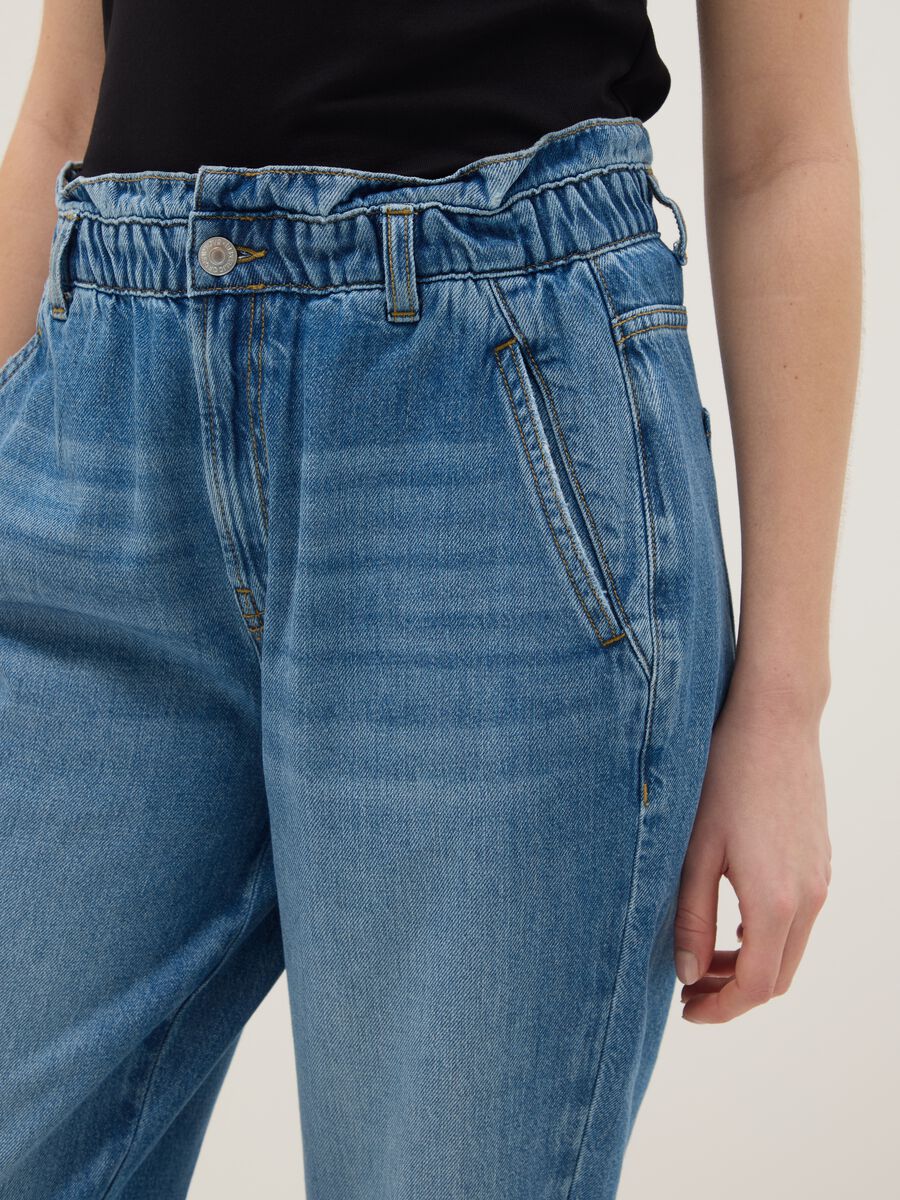 Blue Pure Cotton Baggy Trousers_3