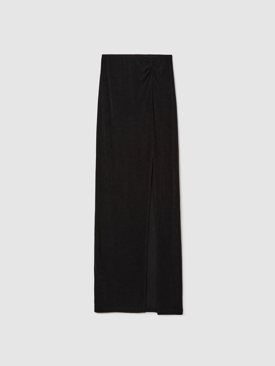 Long black beach cover-up skirt_4