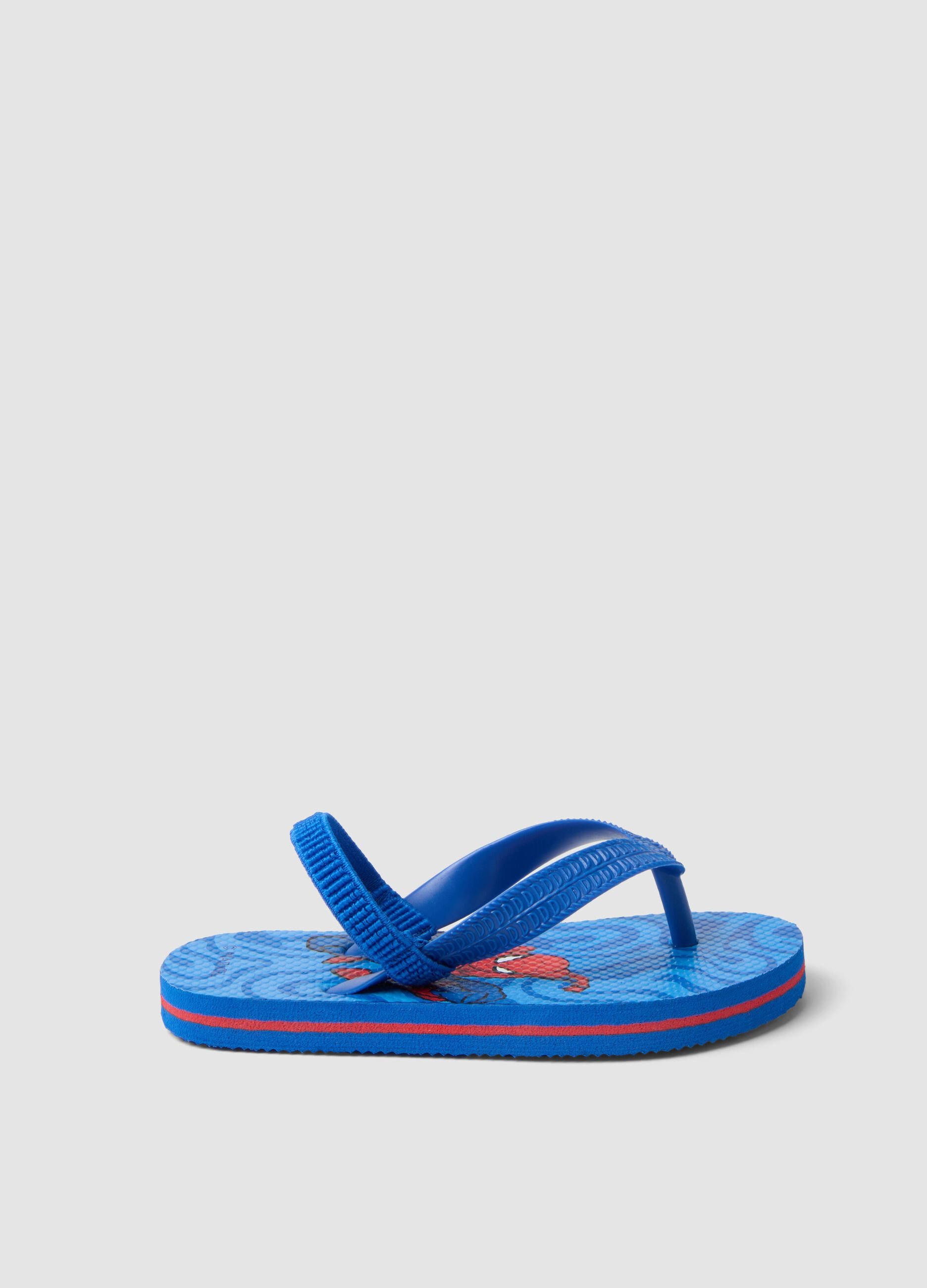 Blue Spider-Man flip-flops
