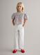 Girls' white straight cotton and Lyocell trousers - regular fit_0