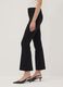 Black flared stretch viscose leggings_2
