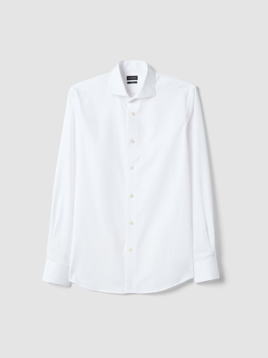 Slim fit white pure cotton shirt_4
