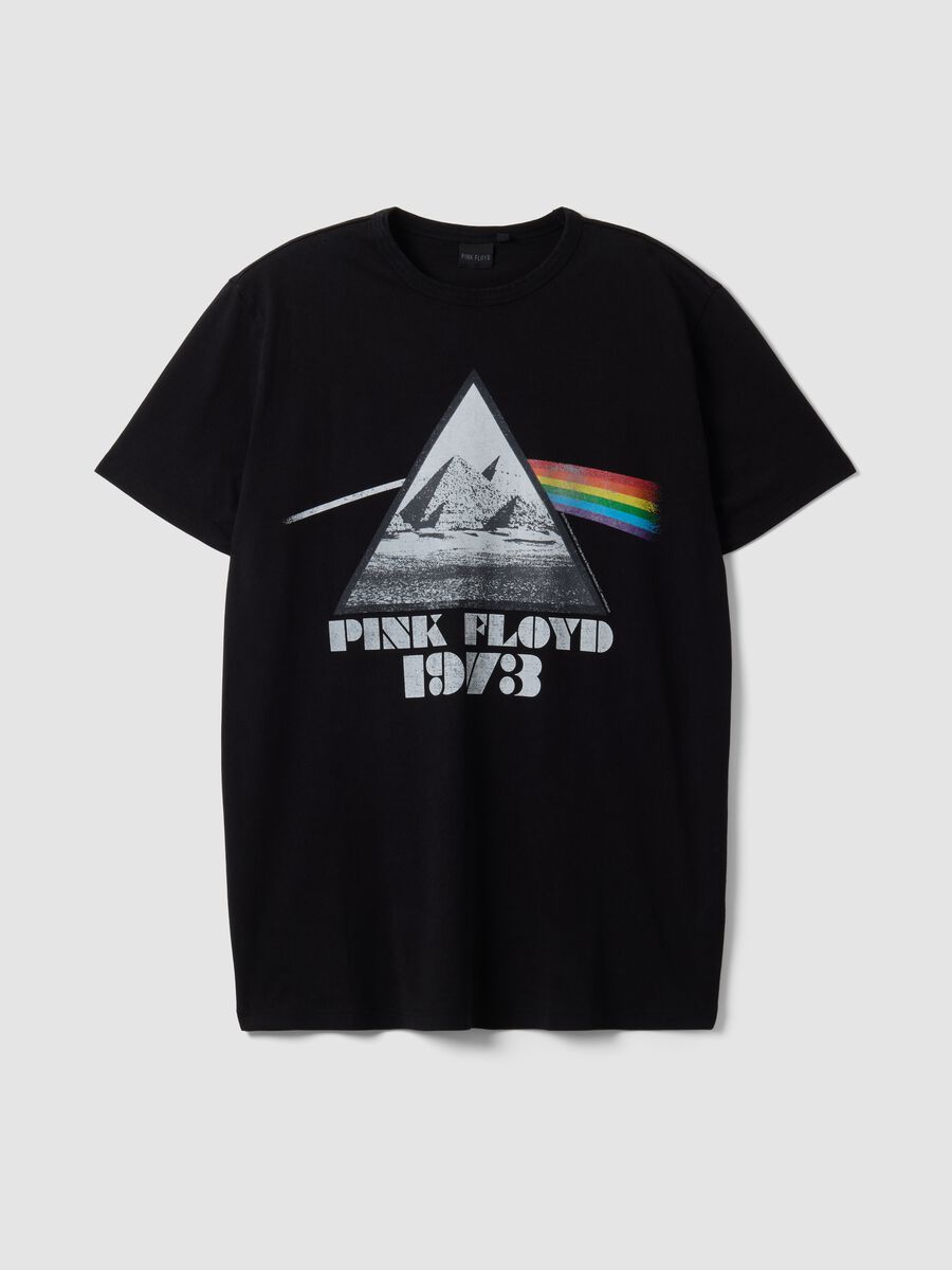 Black pure cotton T-shirt with Pink Floyd print_4