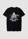 Black pure cotton T-shirt with Pink Floyd print_4