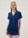 Blue Regular Fit Stretch Viscose Blend Pyjama Top_2
