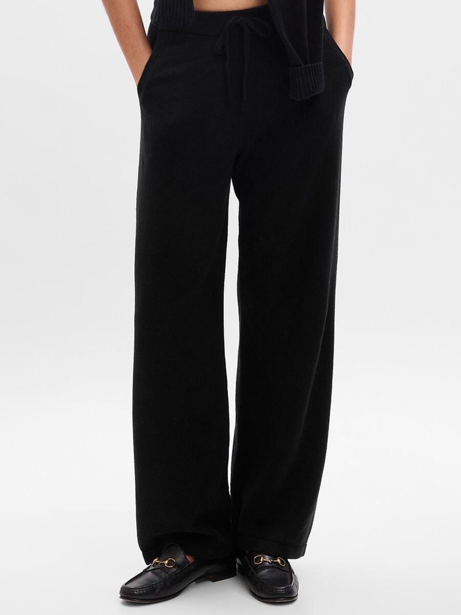 Joggers wide leg in maglia con coulisse_2