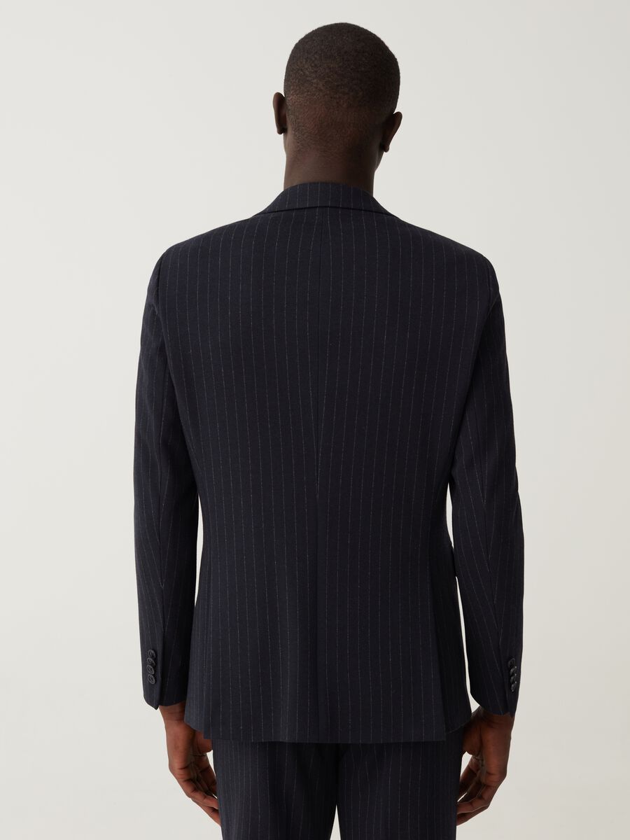 Blazer gessato easy fit blu navy_3