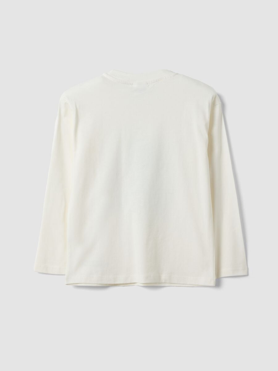 T-shirt bianca girocollo in puro cotone con stampa Minecraft_1