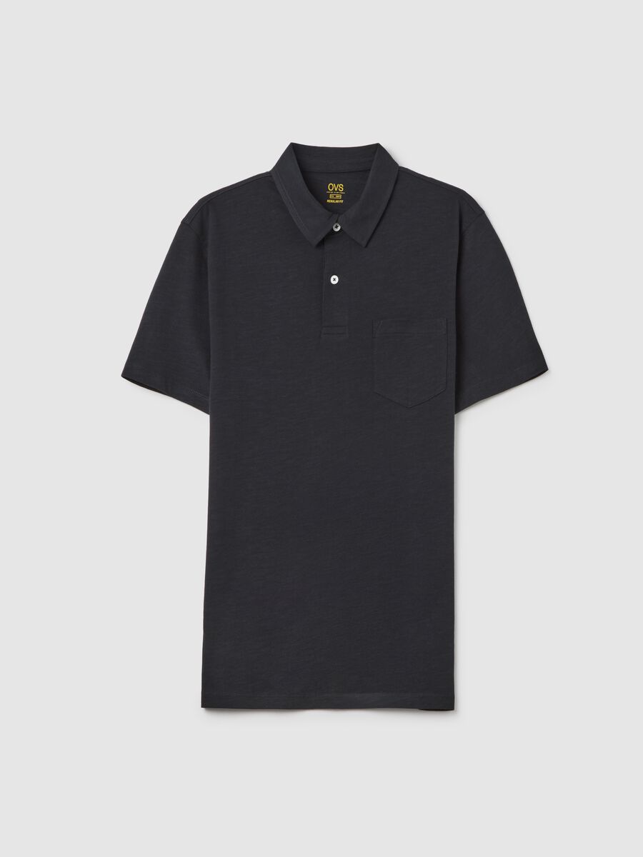 Men's black pure cotton regular fit polo_4