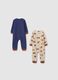Beige baby sleepsuit with vehicle print_1