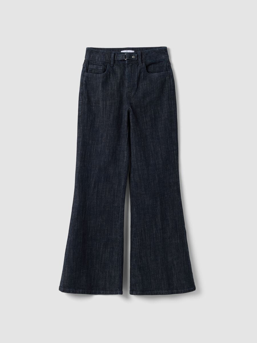Blue bootcut stretch-cotton denim jeans_5
