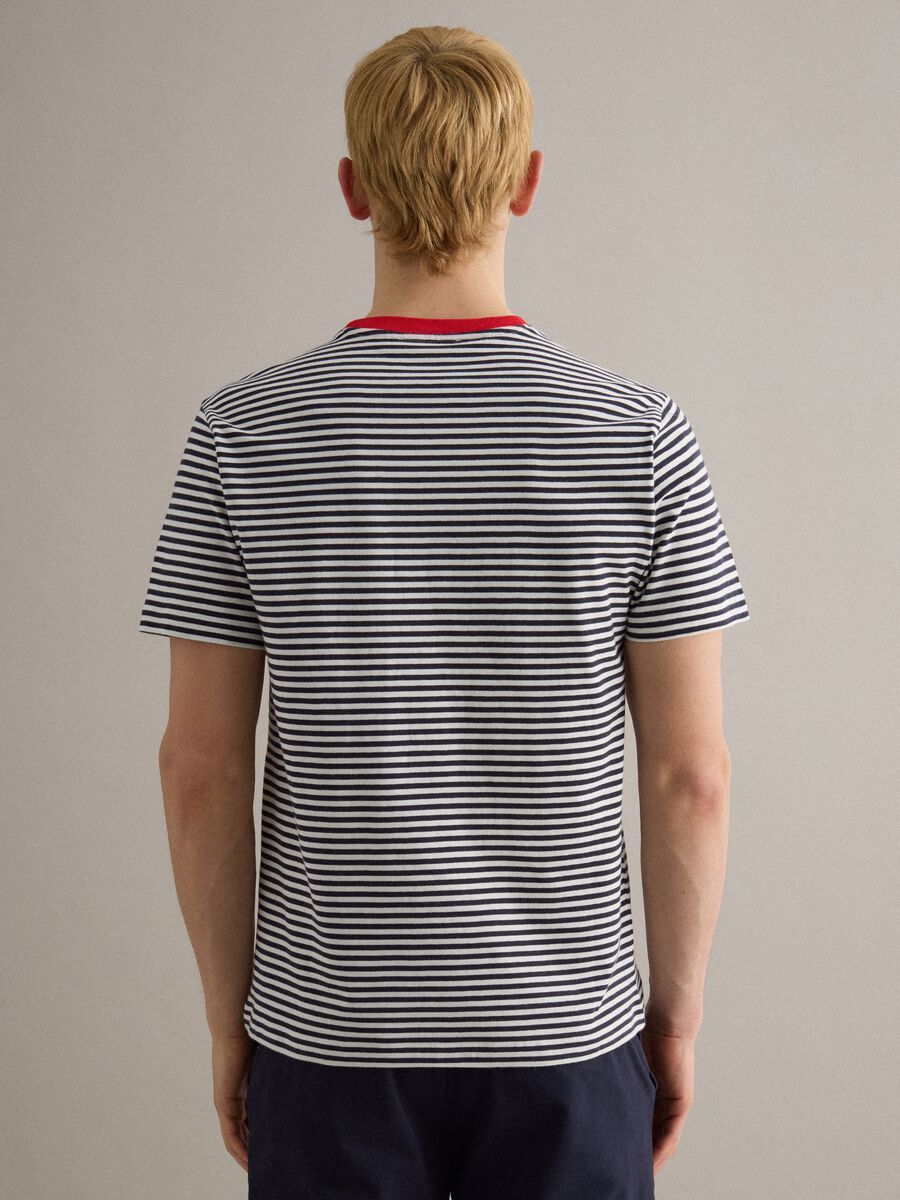 T-shirt in puro cotone a righe multicolor regular fit_3
