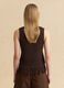 Brown open-knit viscose-blend top with fringes_3