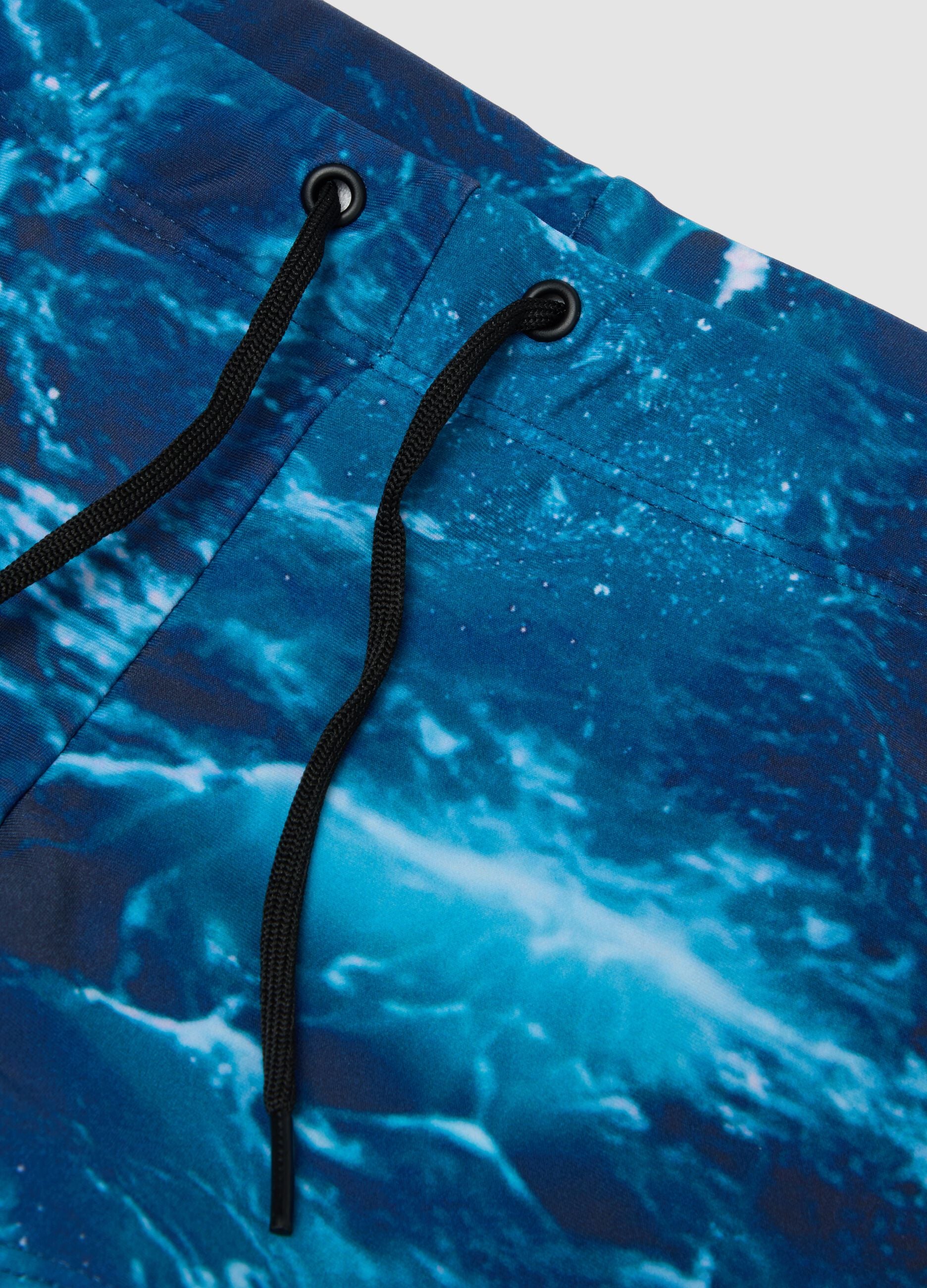 Blue stretch swim boxer shorts