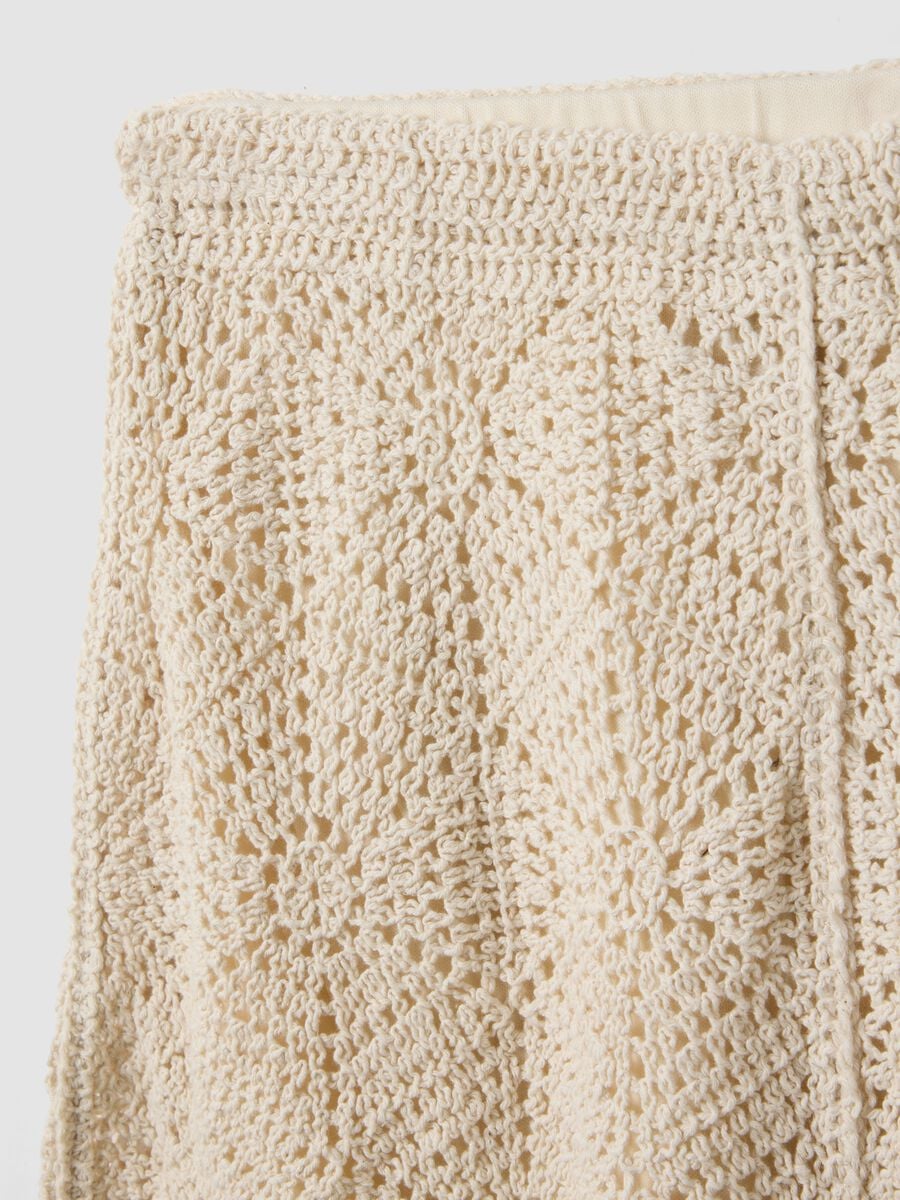 Gonna beige in crochet di puro cotone regular fit_2