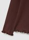 Girls' brown regular fit stretch cotton blend top_3