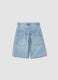 Light blue denim shorts in cotton-viscose blend_1