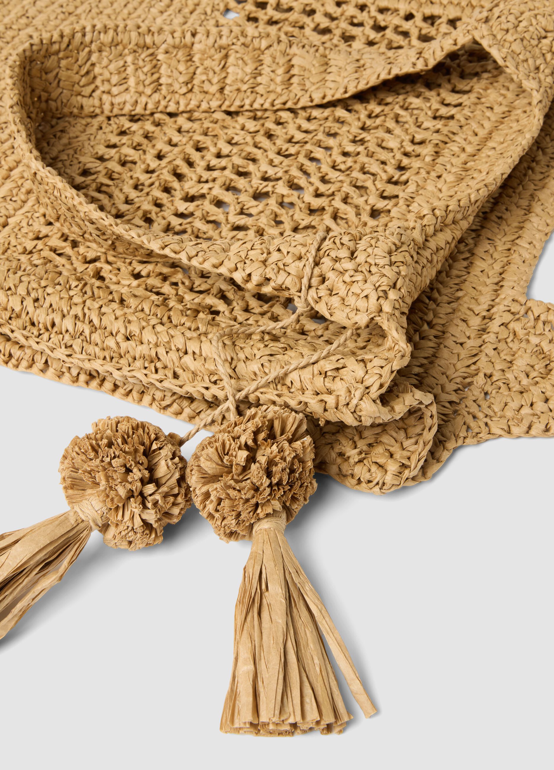 Beige beach bag in pure paper-fibre fabric