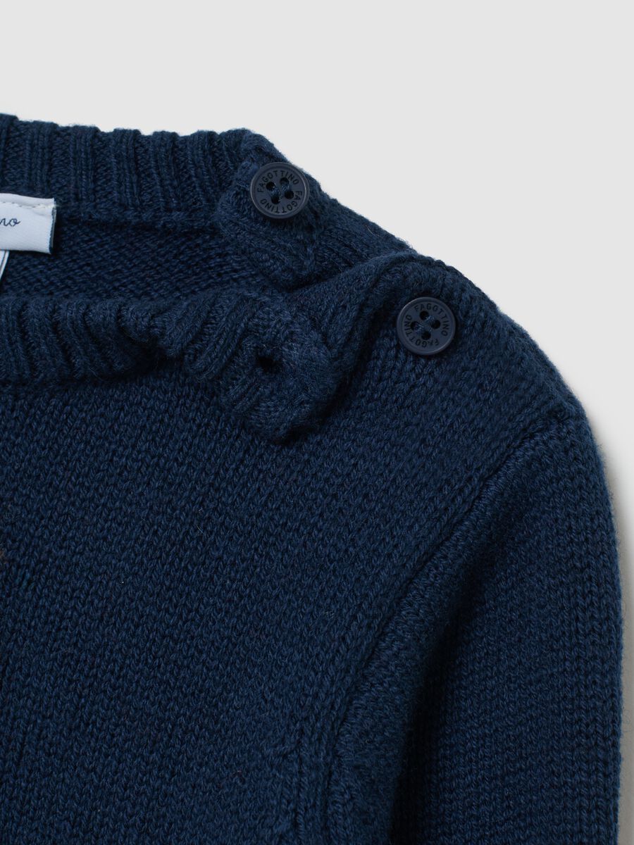 Maglione blu da bimbo in misto cotone regular fit con stampa_2