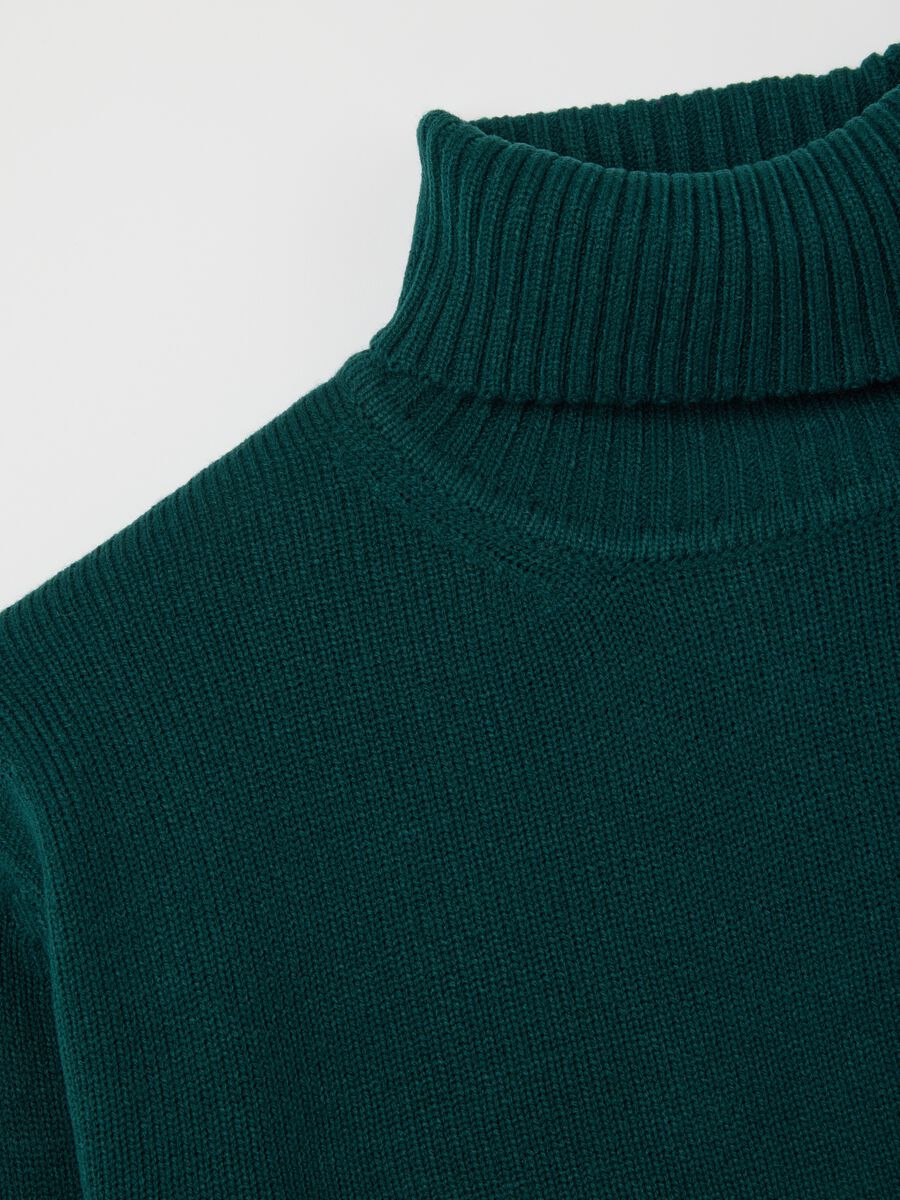 Green Turtleneck Sweater in Acrylic_5