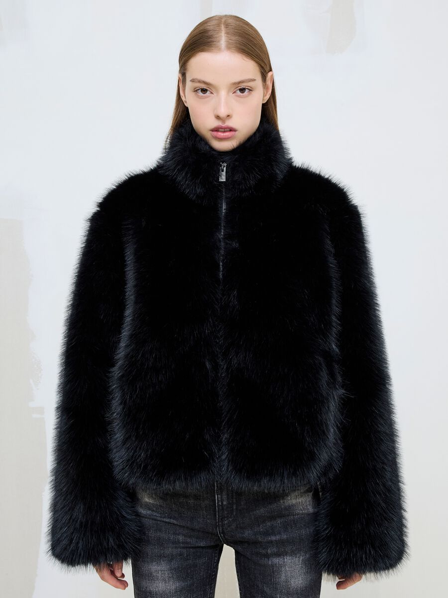 Faux Fur Jacket Black_5