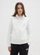 White cotton blend sweatshirt regular fit with logo and glitter_1