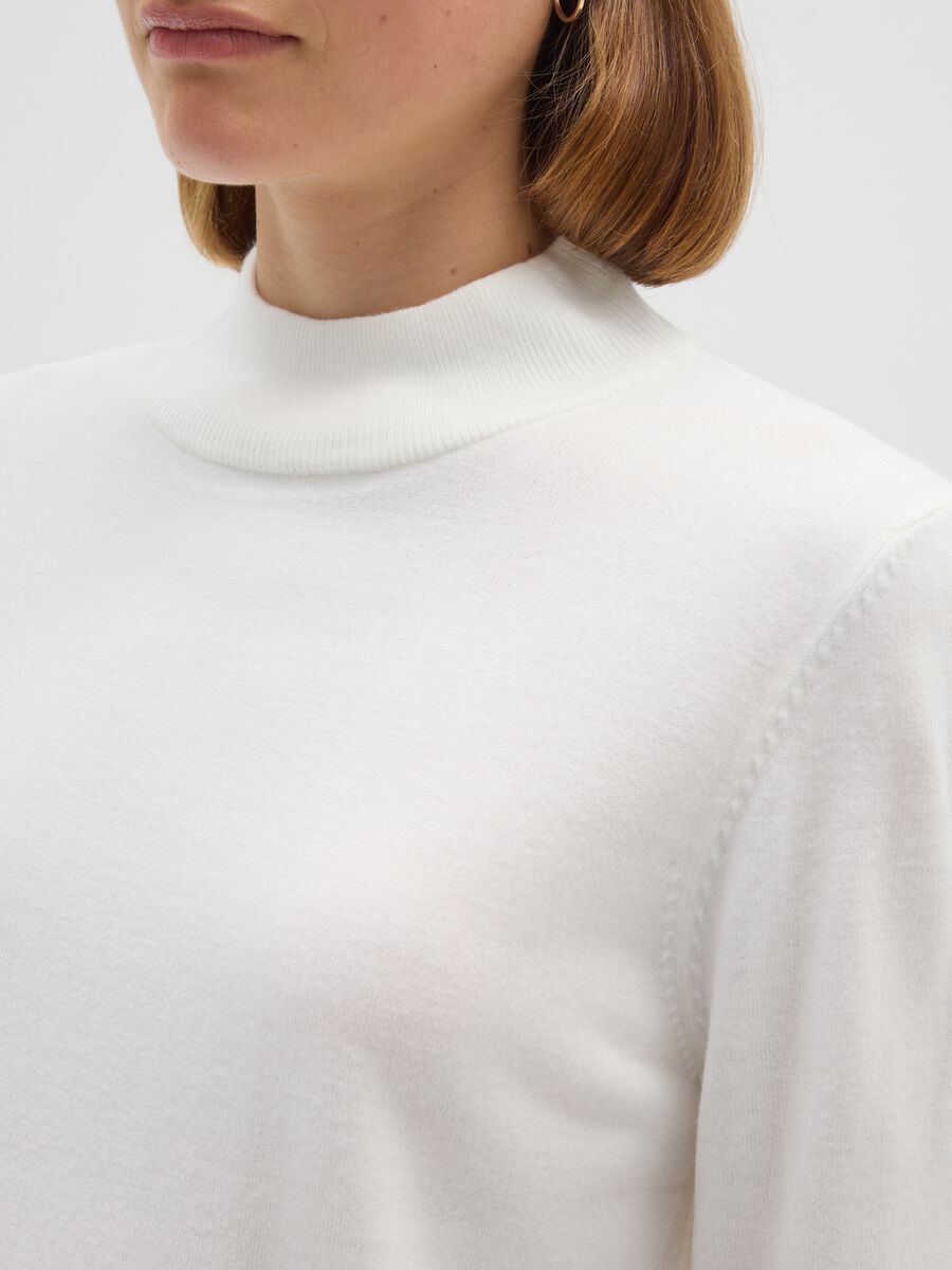 White Acrylic High Neck Jumper_3
