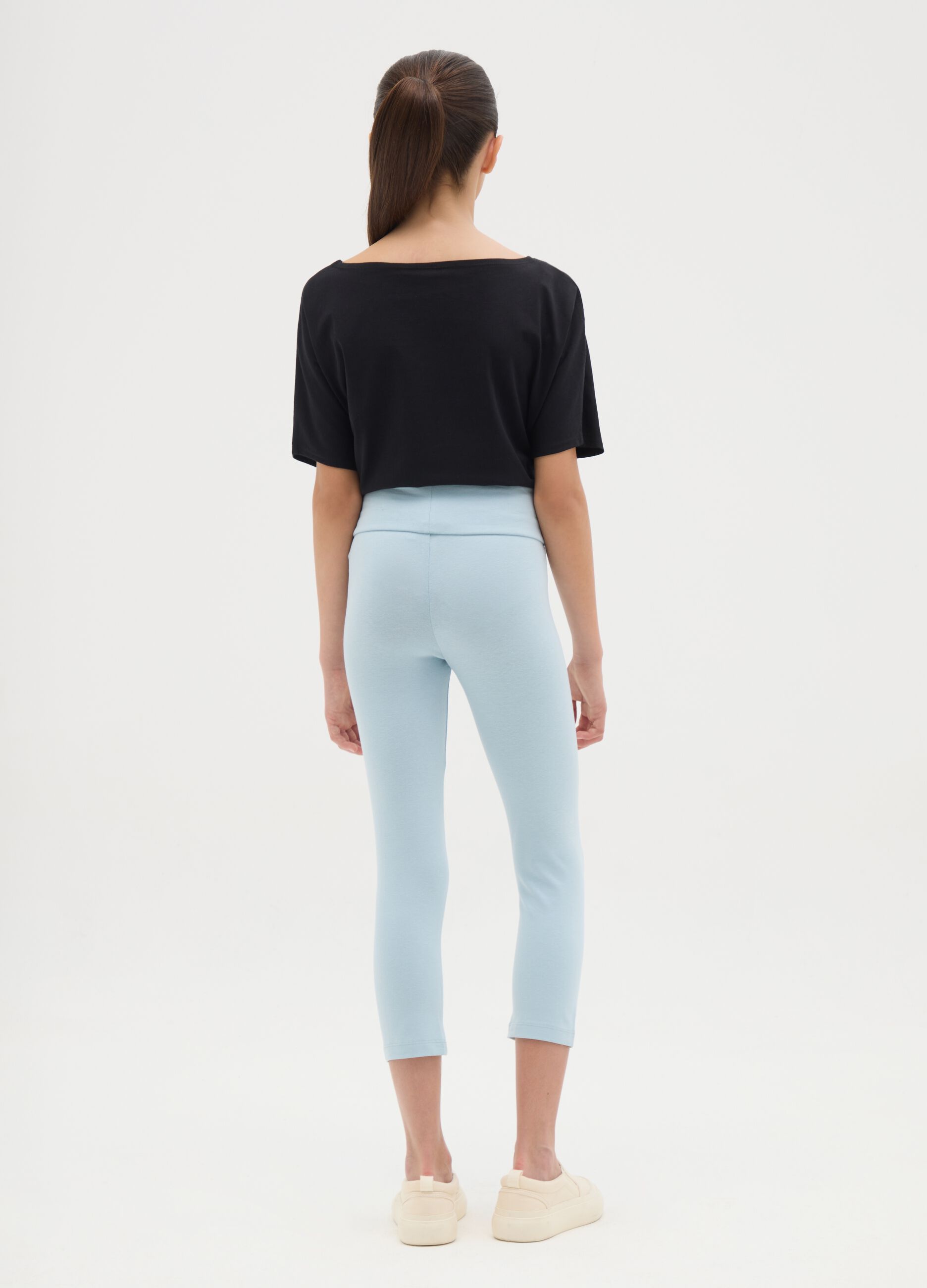Girls' Skinny Stretch Cotton Blue Leggings