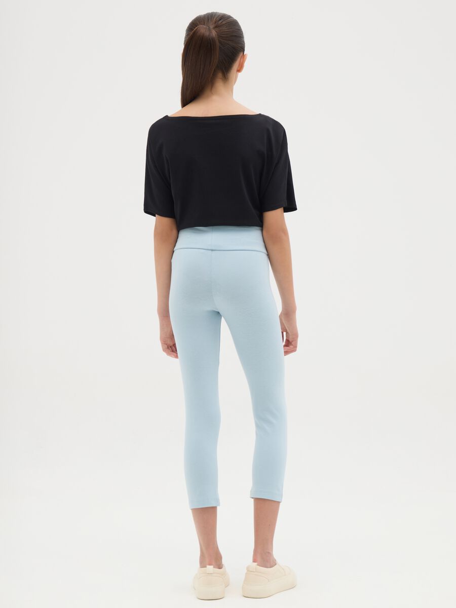 Girls' Skinny Stretch Cotton Blue Leggings_2