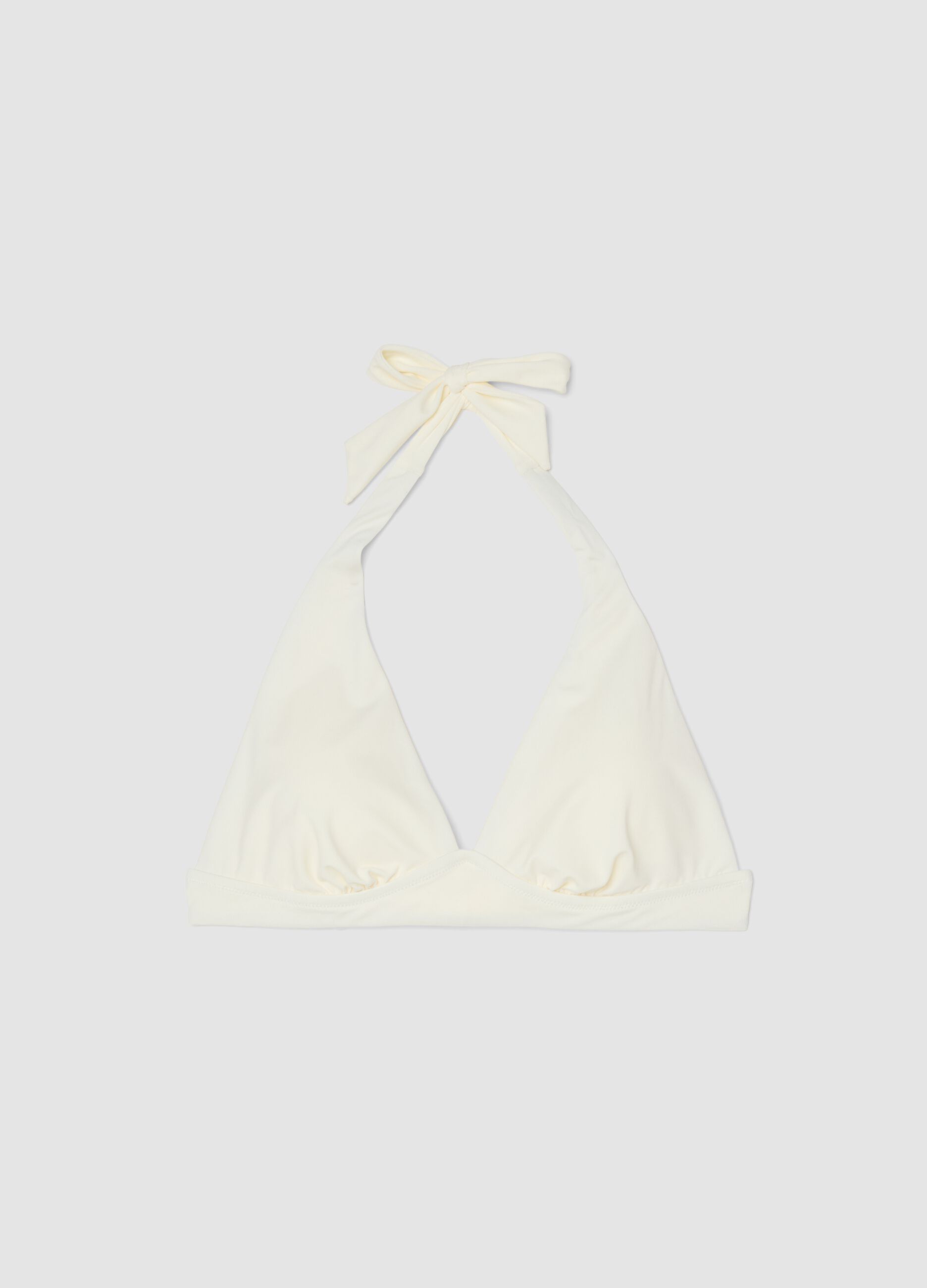 White stretch triangle bikini top