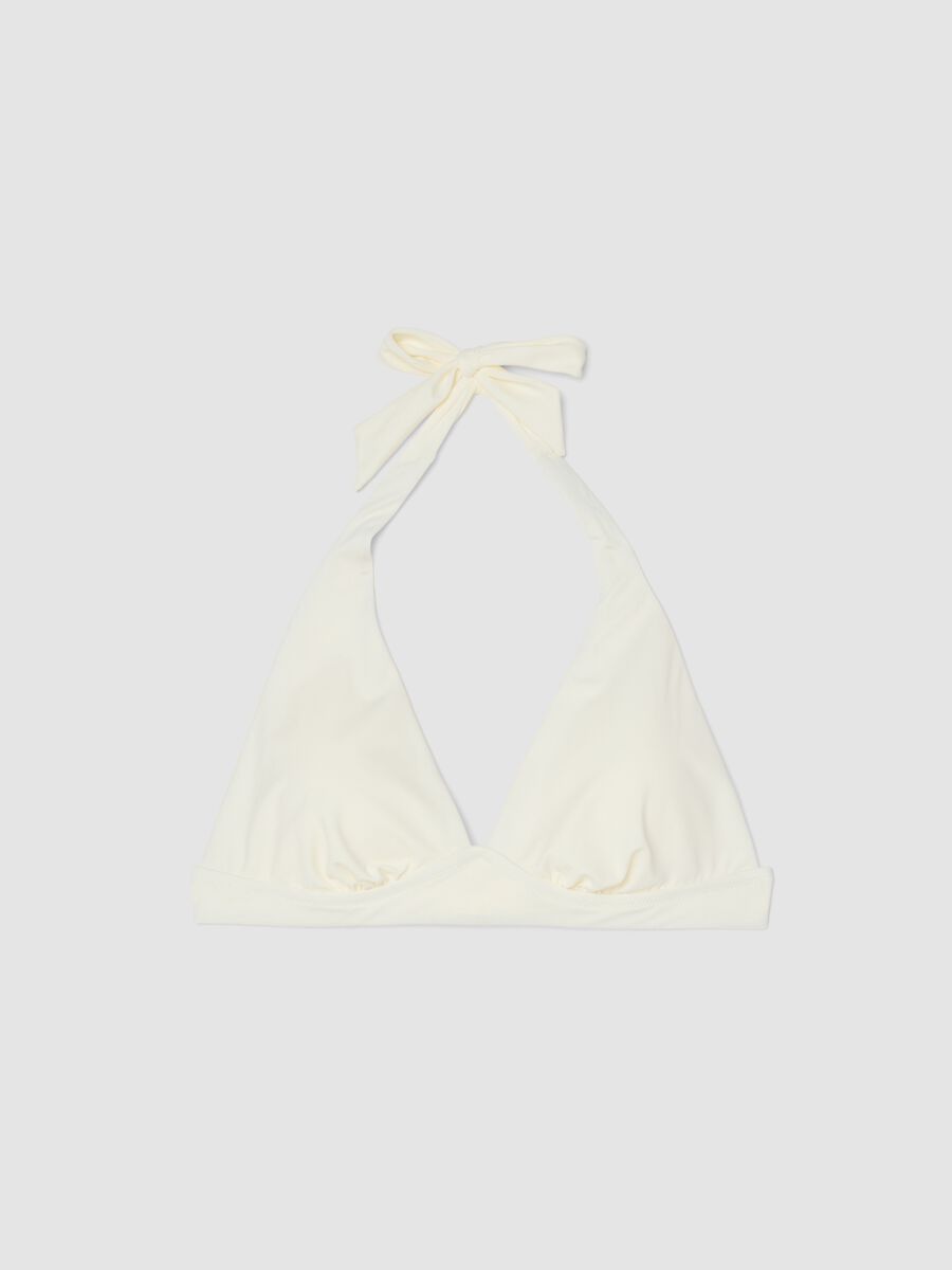 White stretch triangle bikini top_4