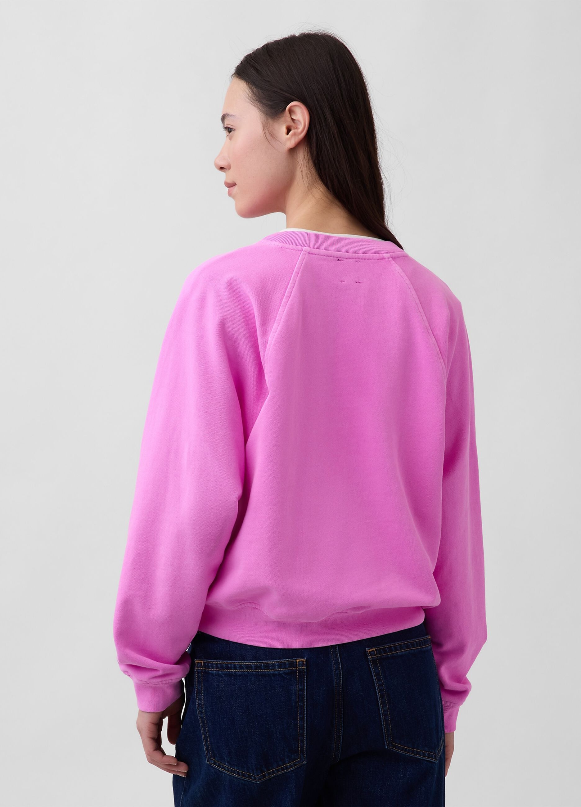 Cotton-blend crew-neck sweatshirt