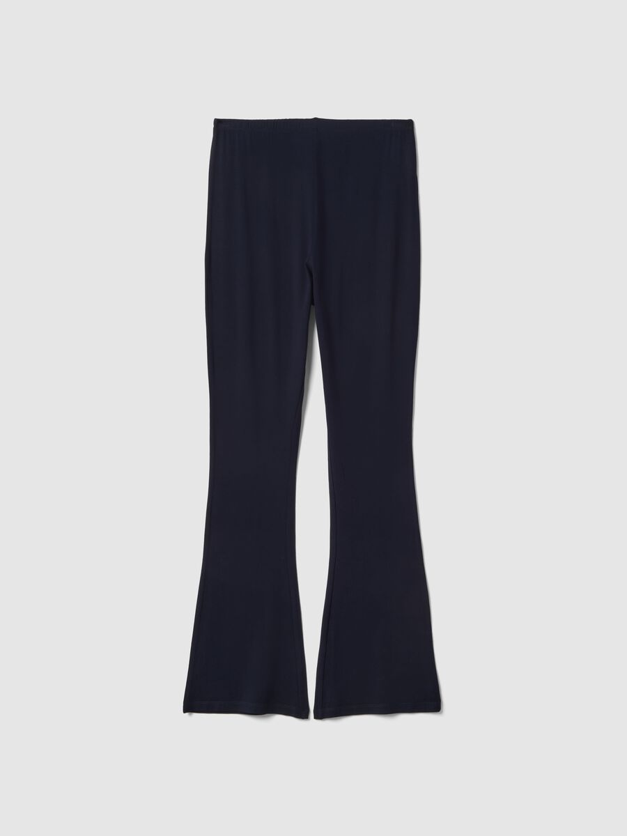 Slim Fit Blue Stretch Viscose Maternity Leggings_4