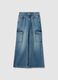Blue denim jeans in pure cotton regular fit for girls_3