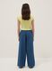 Girls' wide leg pure cotton blue denim trousers_1