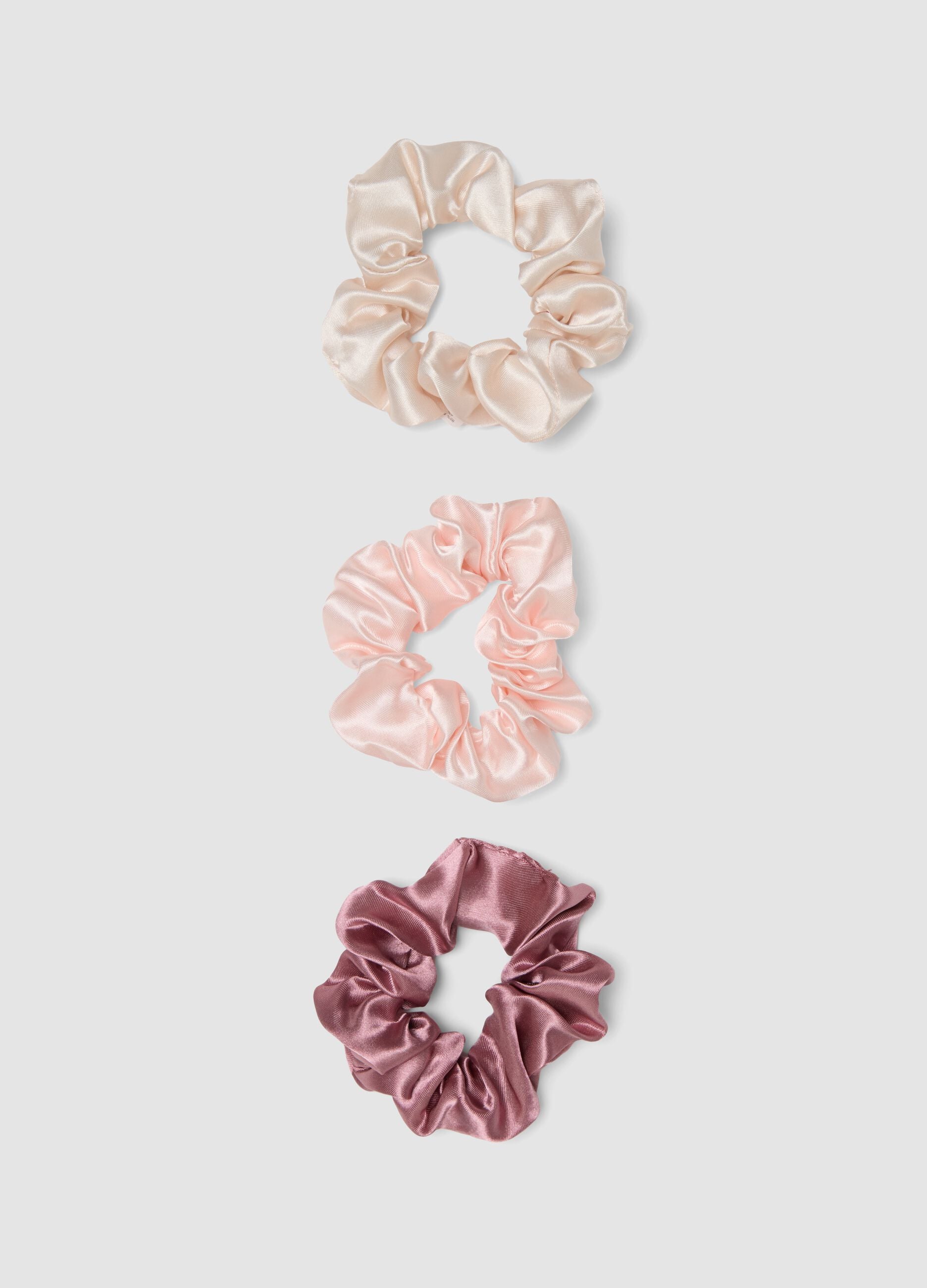 SINCERELY HAIR Medium satin scrunchies 3-pack pink & mauve