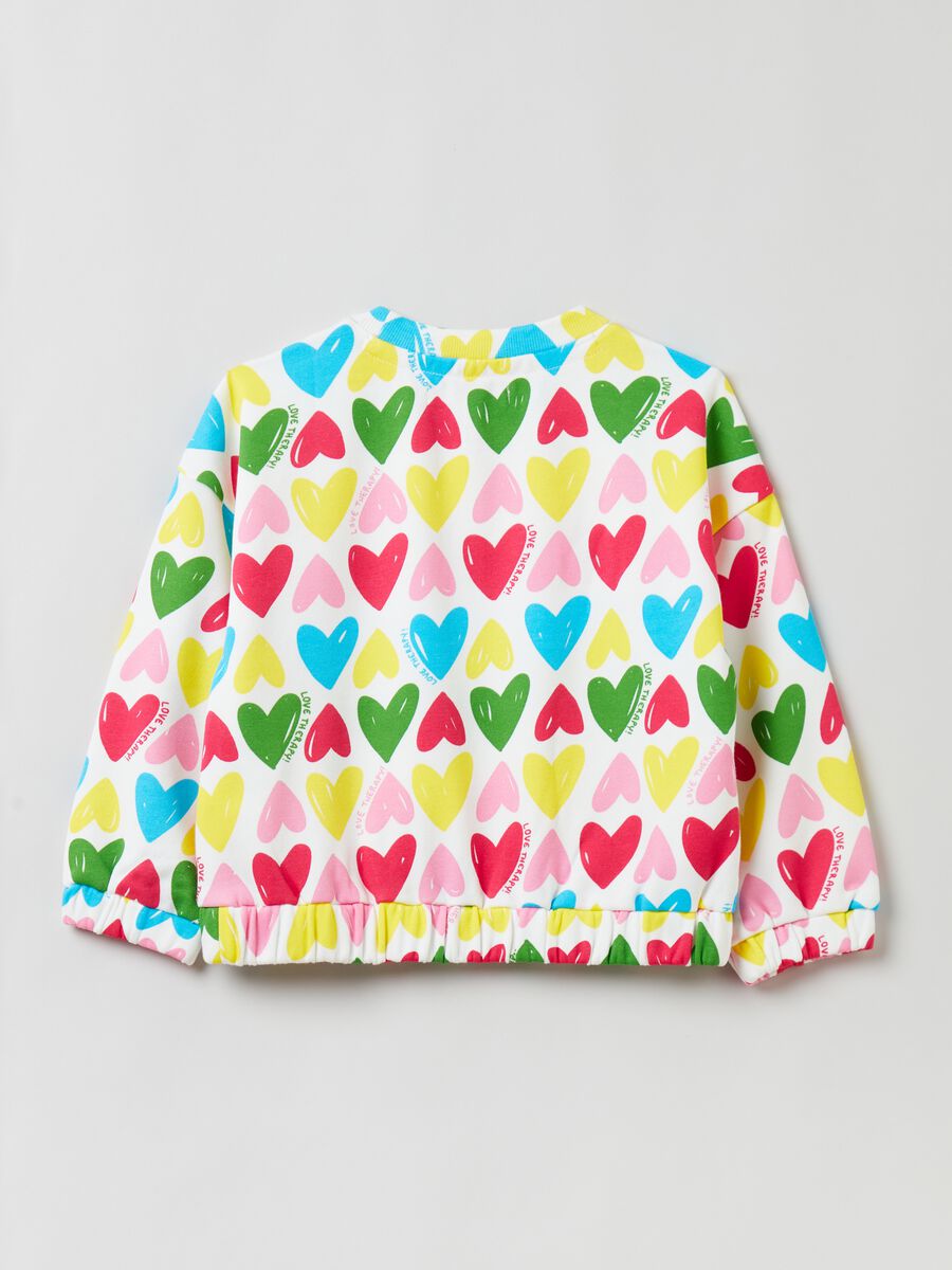 Felpa con stampa cuori multicolore_1