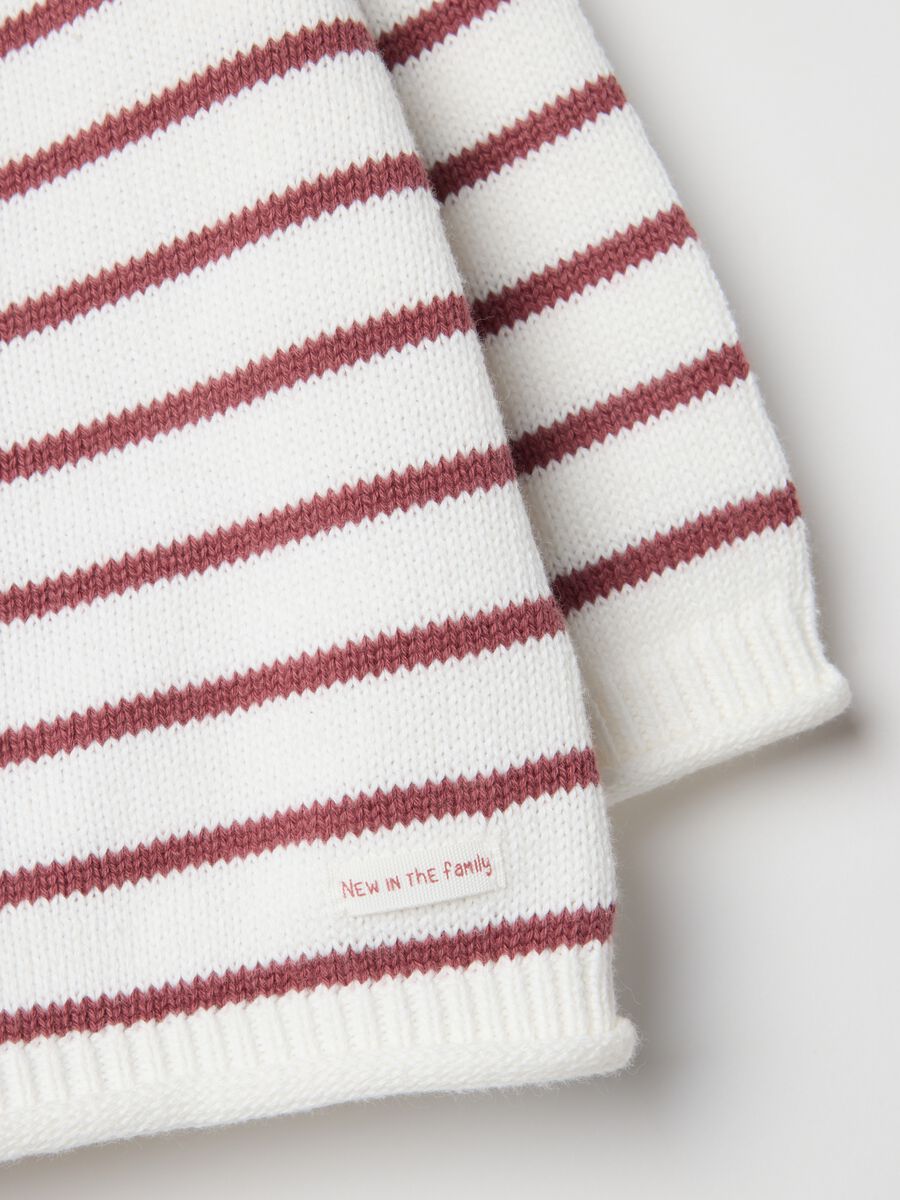 Baby girl's sweatshirt and trousers set in pure cotton with multicoloured stripes_2