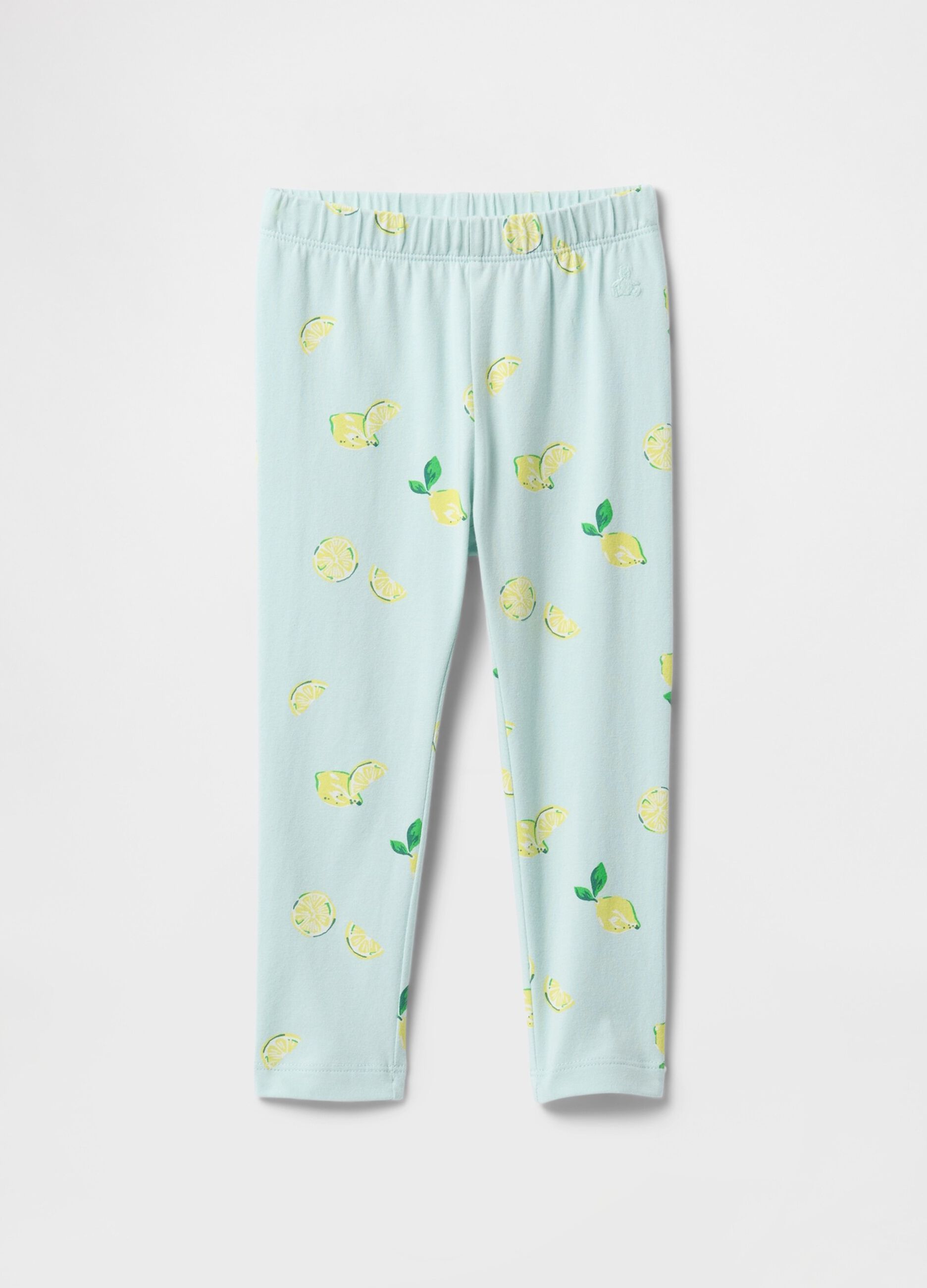Blue Lemon Print Leggings