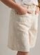 Shorts beige in misto cotone e lino con ricami_2