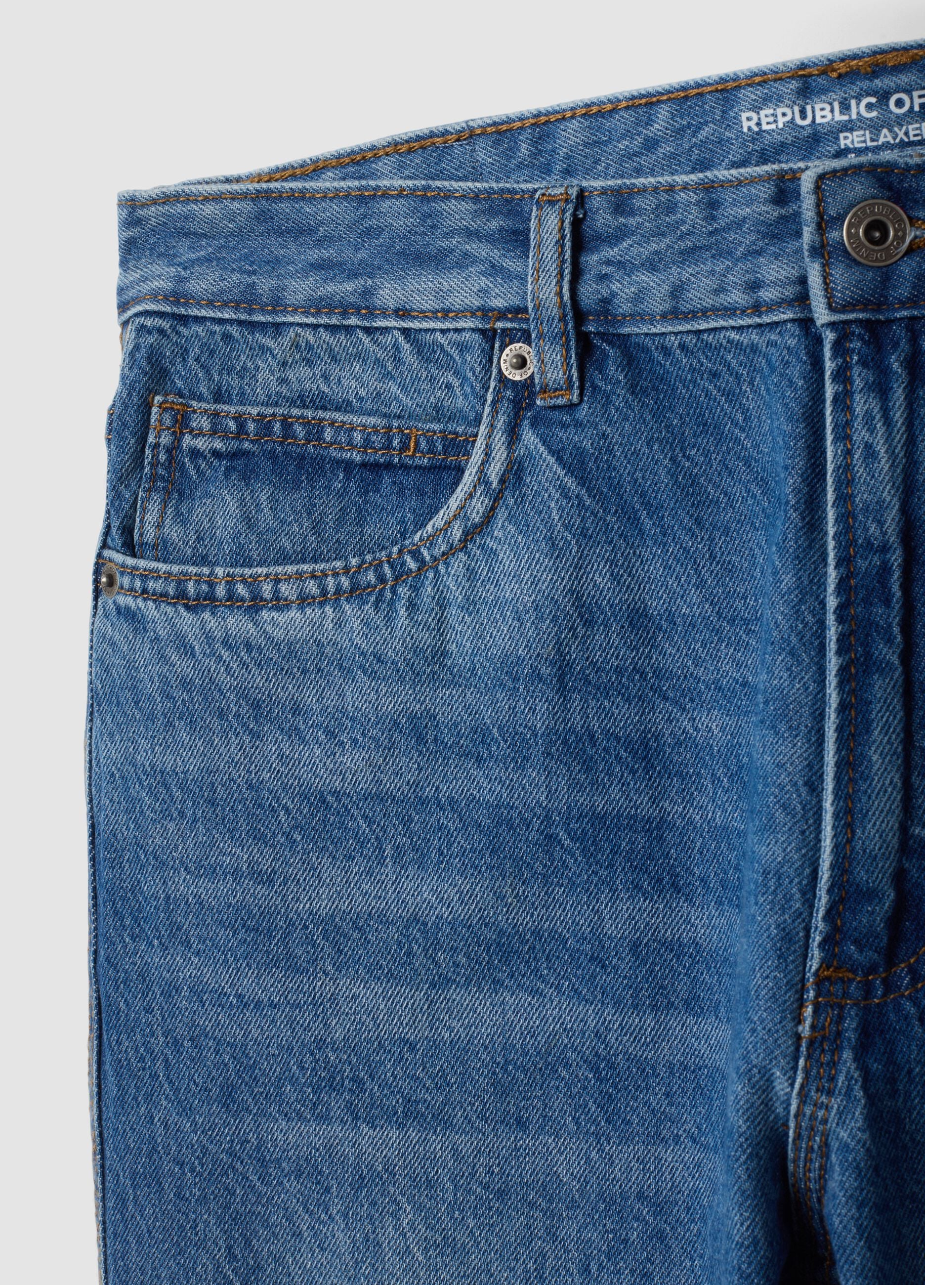 Pure cotton denim jeans, relaxed fit