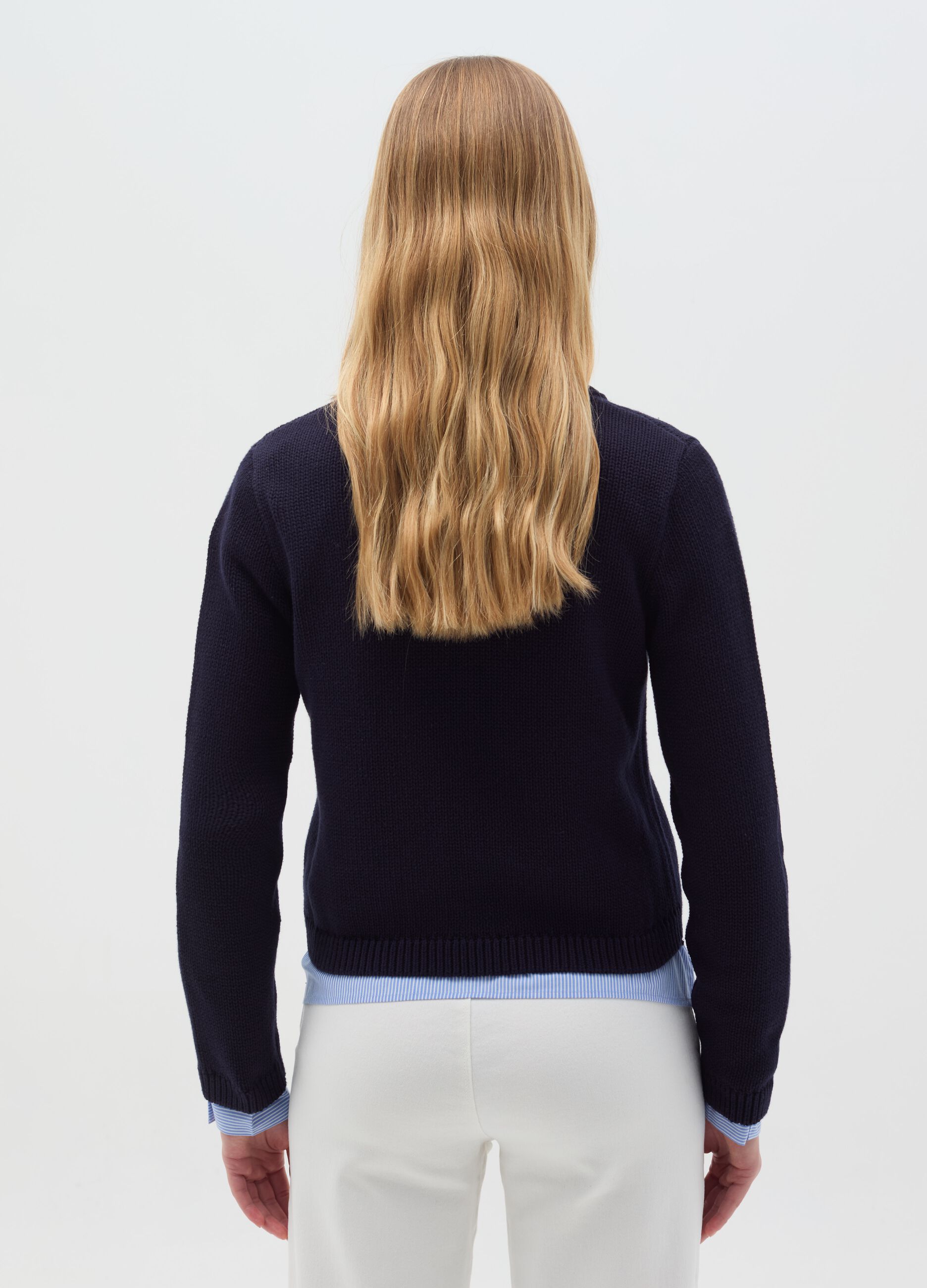 Cardigan in cotone con bottoni dorati