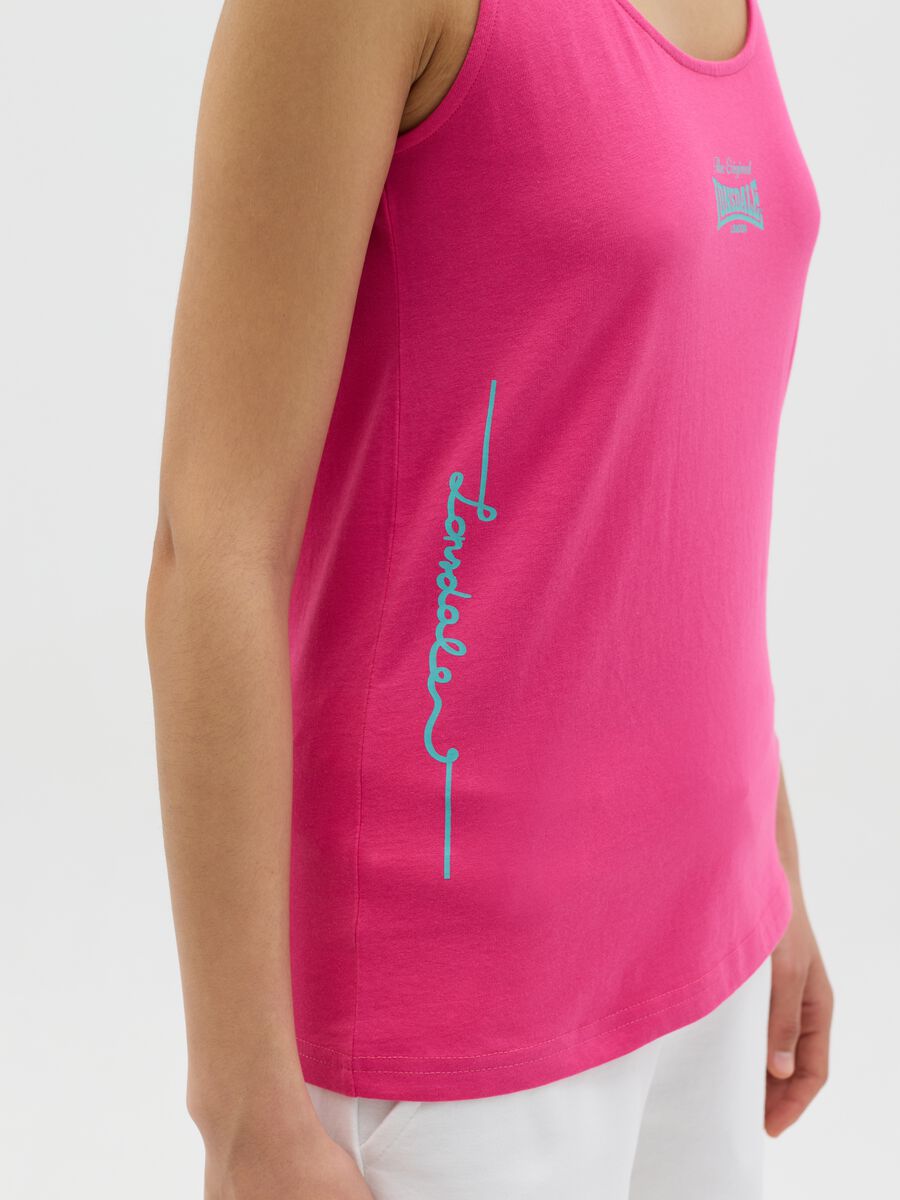 Fuchsia tank top with logo print_2