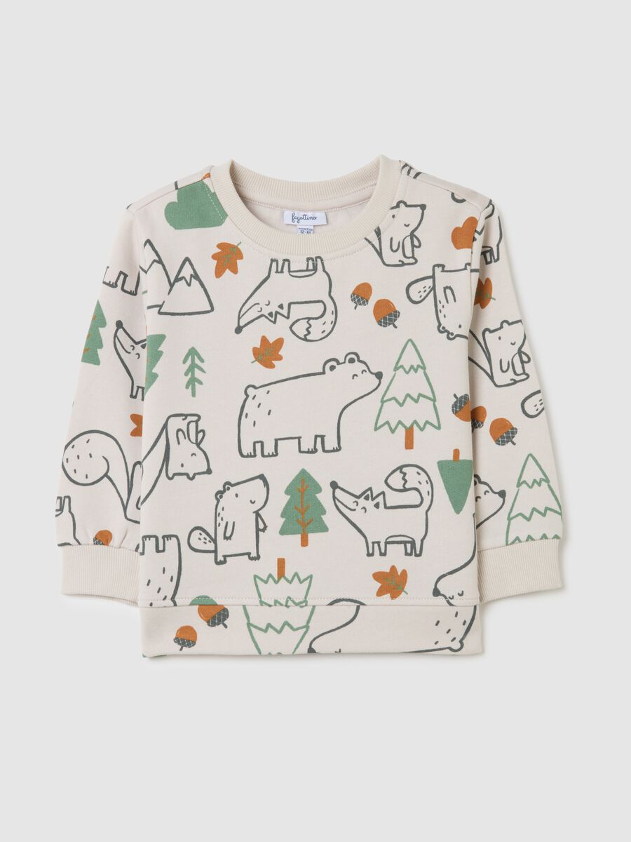 Children's sweatshirt in pure multicolour cotton with regular fit_0