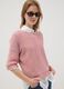 Pink viscose-blend knit top_0