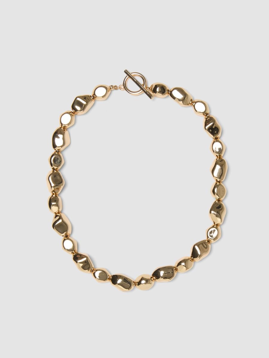 Gold Necklace with Irregular Links_0