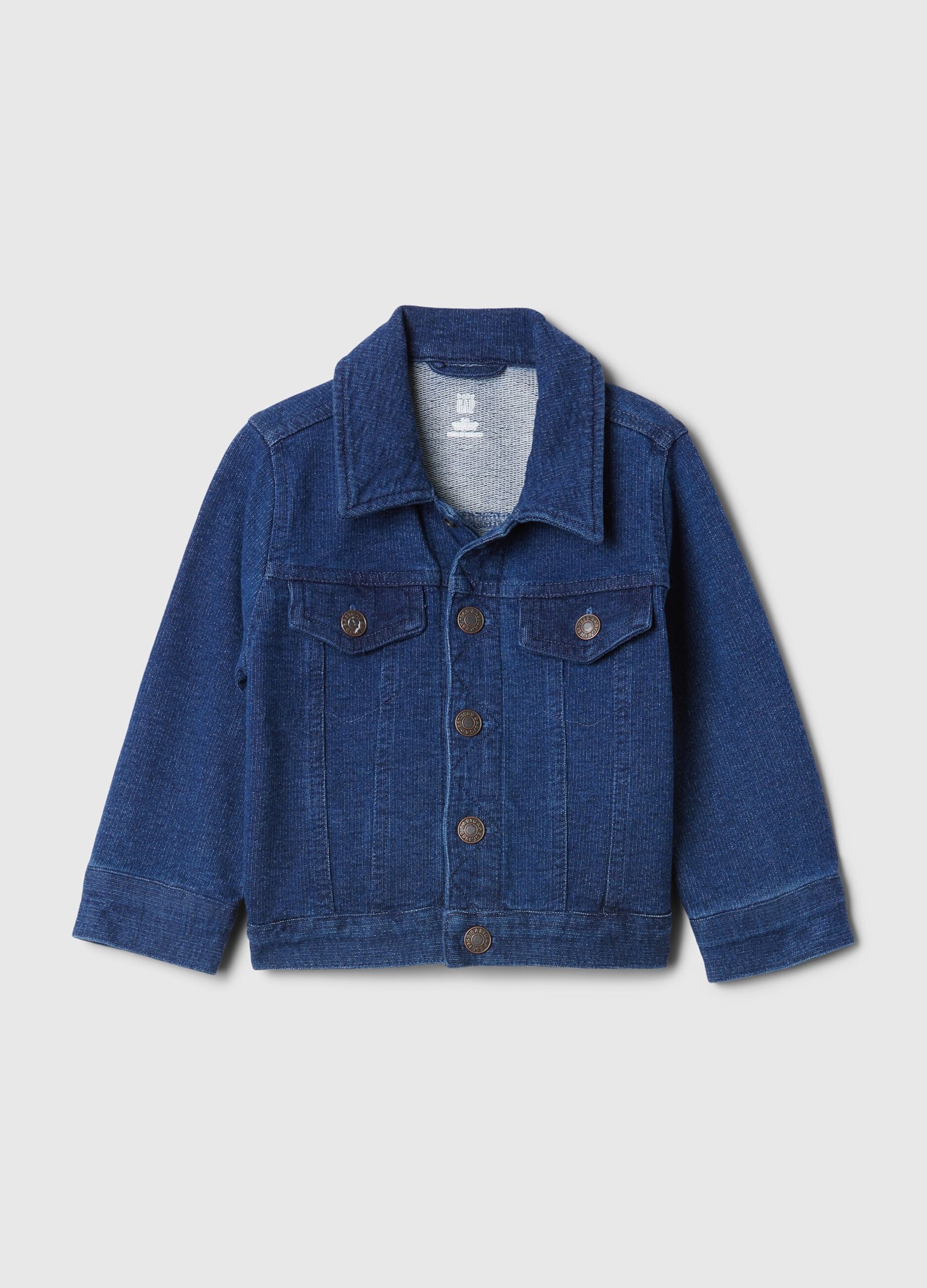 French terry denim jacket