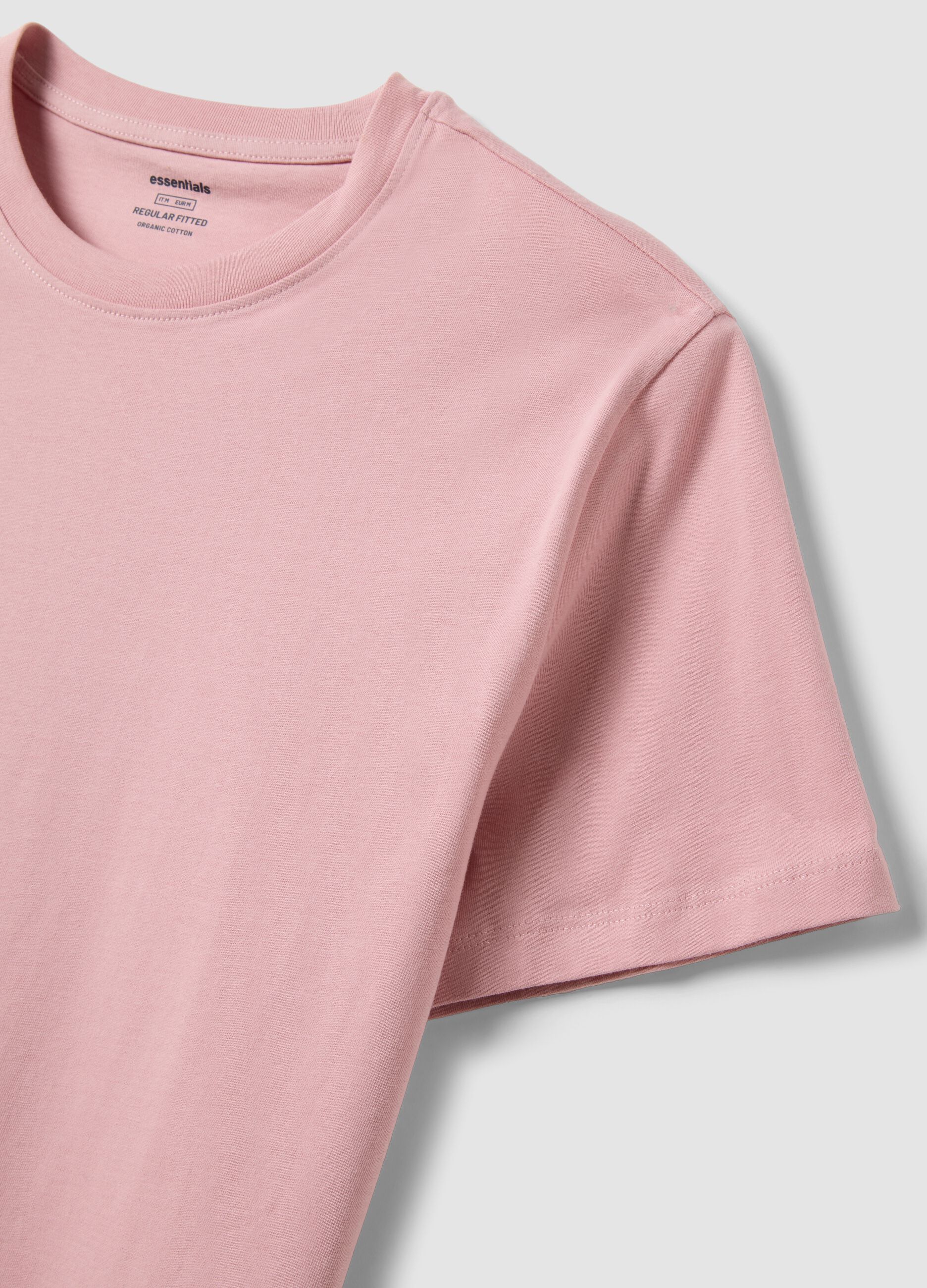 Pink pure cotton short-sleeve T-shirt