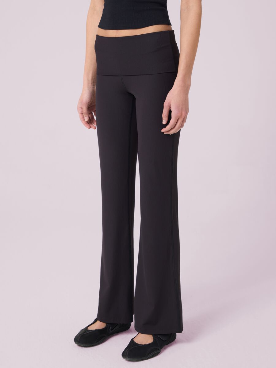 Leggings flare in tessuto elasticizzato a costine ALTAVIA STUDIO_1